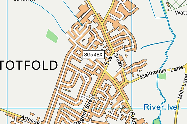 SG5 4BX map - OS VectorMap District (Ordnance Survey)