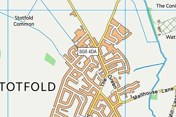 SG5 4DA map - OS VectorMap District (Ordnance Survey)