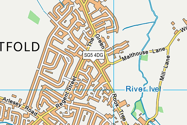 SG5 4DG map - OS VectorMap District (Ordnance Survey)