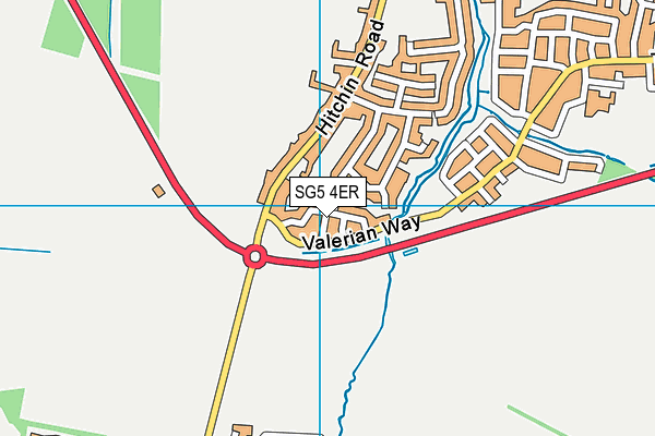 SG5 4ER map - OS VectorMap District (Ordnance Survey)