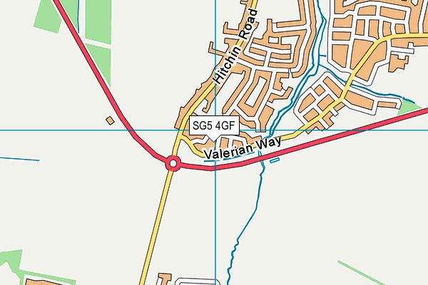 SG5 4GF map - OS VectorMap District (Ordnance Survey)