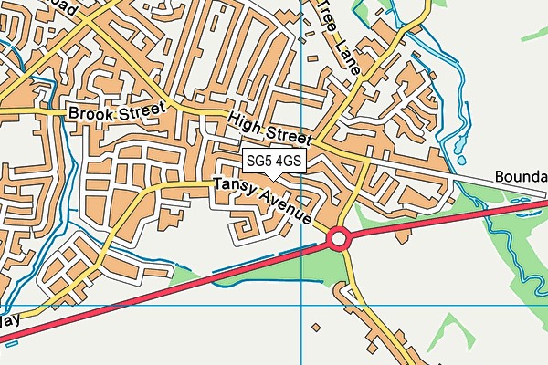 SG5 4GS map - OS VectorMap District (Ordnance Survey)