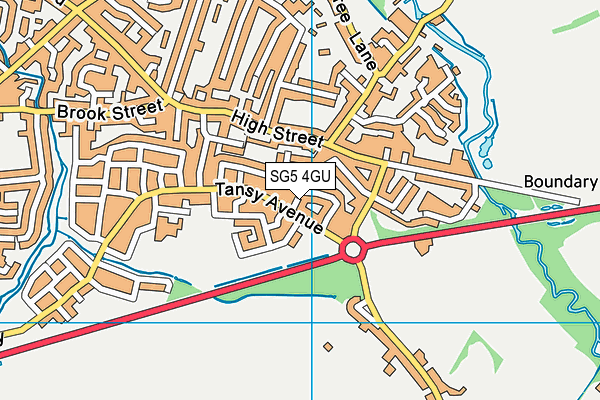 SG5 4GU map - OS VectorMap District (Ordnance Survey)