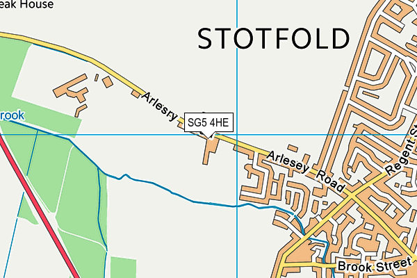 Arlesey Road Playing Fields map (SG5 4HE) - OS VectorMap District (Ordnance Survey)