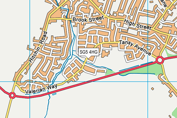 SG5 4HG map - OS VectorMap District (Ordnance Survey)