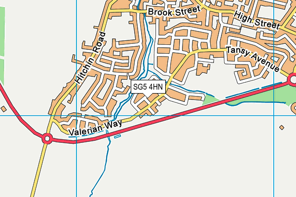 SG5 4HN map - OS VectorMap District (Ordnance Survey)