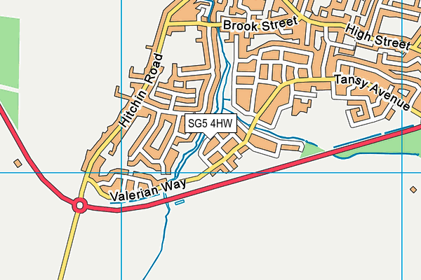 SG5 4HW map - OS VectorMap District (Ordnance Survey)