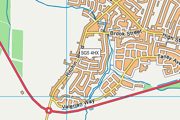 SG5 4HX map - OS VectorMap District (Ordnance Survey)