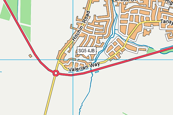 SG5 4JB map - OS VectorMap District (Ordnance Survey)