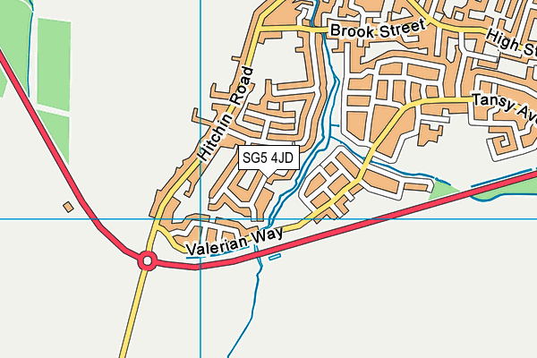 SG5 4JD map - OS VectorMap District (Ordnance Survey)
