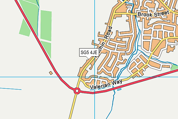 SG5 4JE map - OS VectorMap District (Ordnance Survey)