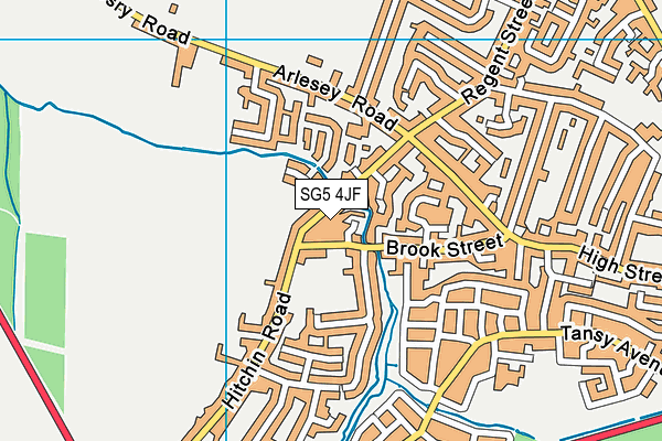 SG5 4JF map - OS VectorMap District (Ordnance Survey)