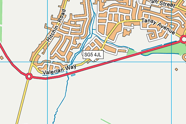 SG5 4JL map - OS VectorMap District (Ordnance Survey)