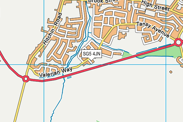 SG5 4JN map - OS VectorMap District (Ordnance Survey)