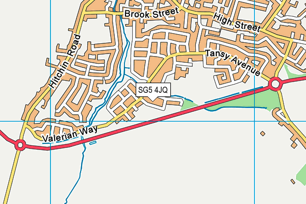 SG5 4JQ map - OS VectorMap District (Ordnance Survey)