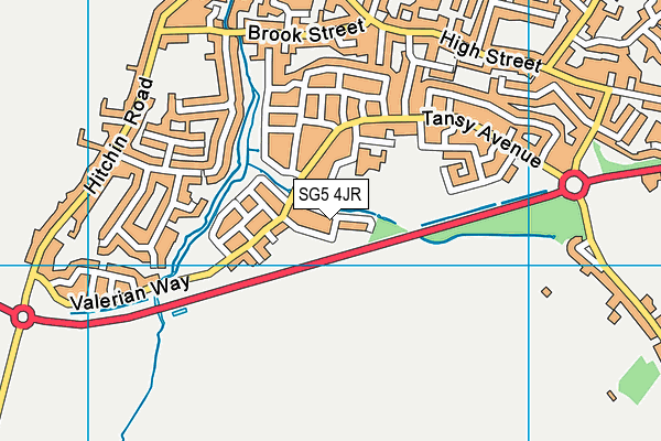 SG5 4JR map - OS VectorMap District (Ordnance Survey)