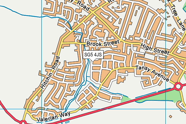 SG5 4JS map - OS VectorMap District (Ordnance Survey)