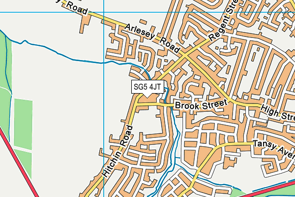 SG5 4JT map - OS VectorMap District (Ordnance Survey)