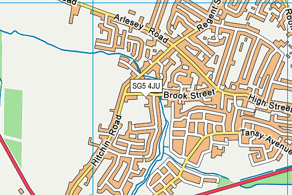 Hitchin Road Recreation Ground map (SG5 4JU) - OS VectorMap District (Ordnance Survey)