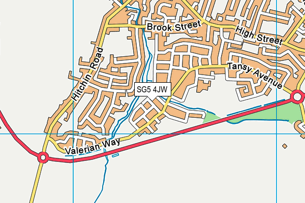 SG5 4JW map - OS VectorMap District (Ordnance Survey)