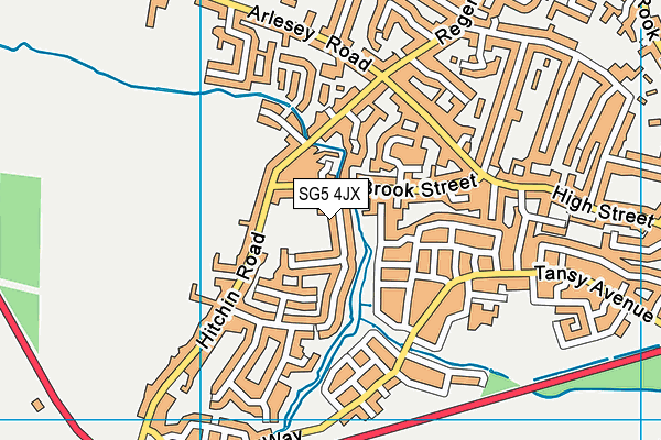 SG5 4JX map - OS VectorMap District (Ordnance Survey)