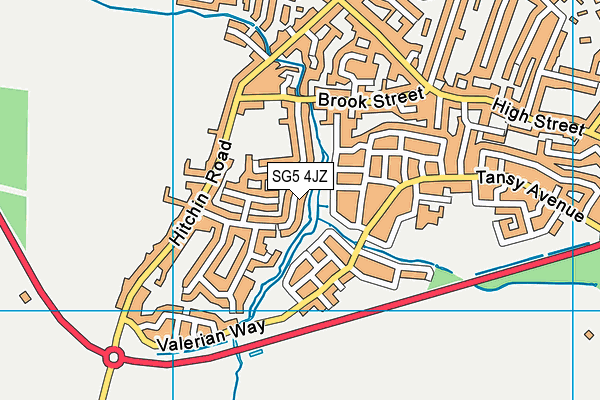 SG5 4JZ map - OS VectorMap District (Ordnance Survey)
