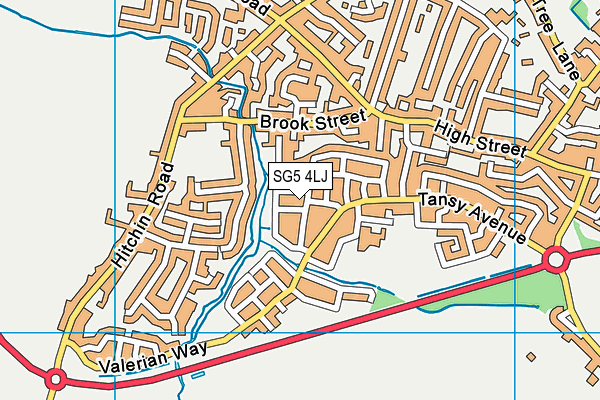 SG5 4LJ map - OS VectorMap District (Ordnance Survey)