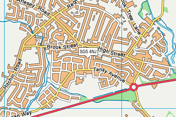 SG5 4NJ map - OS VectorMap District (Ordnance Survey)