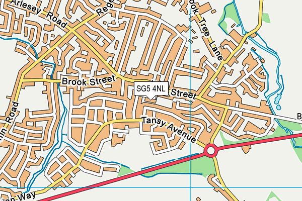 SG5 4NL map - OS VectorMap District (Ordnance Survey)