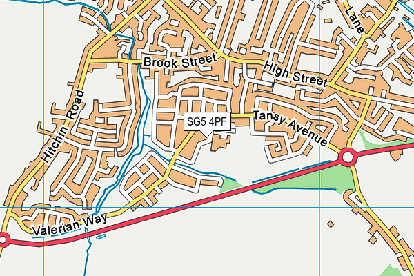 Roecroft Lower School map (SG5 4PF) - OS VectorMap District (Ordnance Survey)