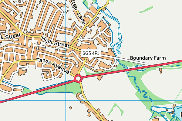 SG5 4PJ map - OS VectorMap District (Ordnance Survey)