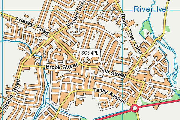 SG5 4PL map - OS VectorMap District (Ordnance Survey)