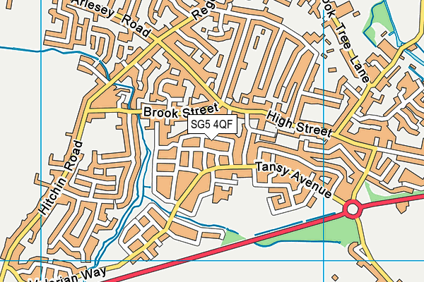 SG5 4QF map - OS VectorMap District (Ordnance Survey)