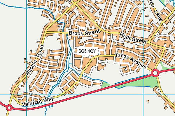 SG5 4QY map - OS VectorMap District (Ordnance Survey)