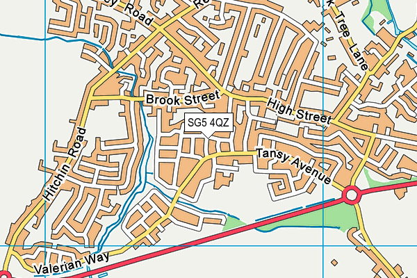 SG5 4QZ map - OS VectorMap District (Ordnance Survey)