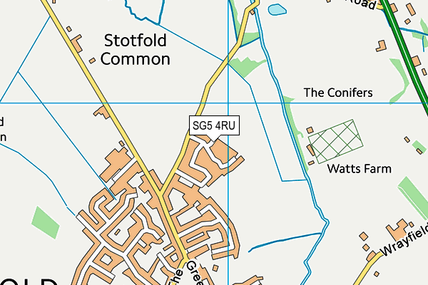 SG5 4RU map - OS VectorMap District (Ordnance Survey)