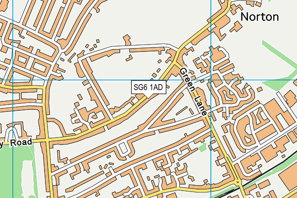 SG6 1AD map - OS VectorMap District (Ordnance Survey)