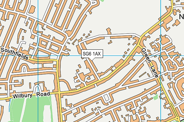 SG6 1AX map - OS VectorMap District (Ordnance Survey)