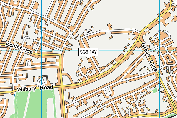 SG6 1AY map - OS VectorMap District (Ordnance Survey)