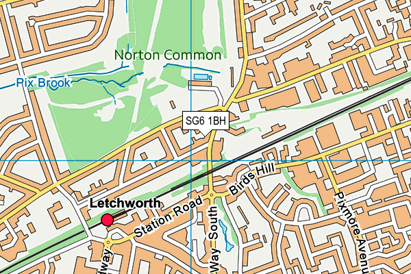 SG6 1BH map - OS VectorMap District (Ordnance Survey)