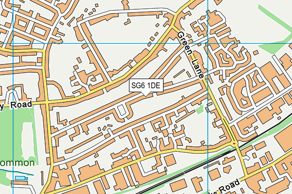 SG6 1DE map - OS VectorMap District (Ordnance Survey)