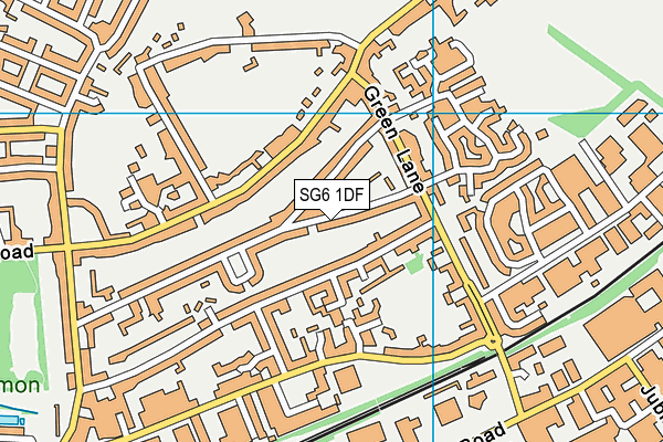 SG6 1DF map - OS VectorMap District (Ordnance Survey)