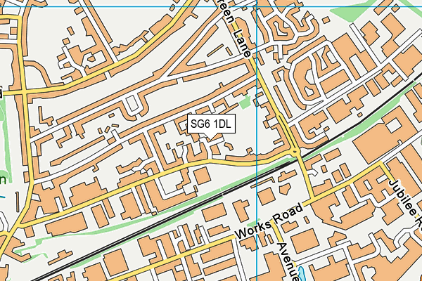 SG6 1DL map - OS VectorMap District (Ordnance Survey)