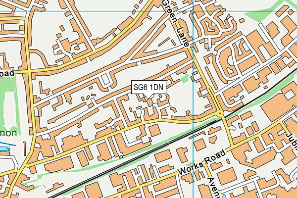 SG6 1DN map - OS VectorMap District (Ordnance Survey)