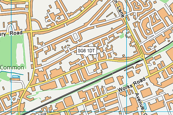 SG6 1DT map - OS VectorMap District (Ordnance Survey)