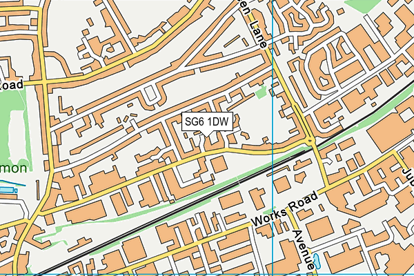 SG6 1DW map - OS VectorMap District (Ordnance Survey)