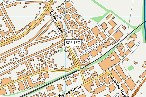 SG6 1EG map - OS VectorMap District (Ordnance Survey)