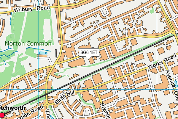 SG6 1ET map - OS VectorMap District (Ordnance Survey)