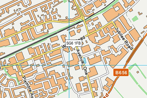 SG6 1FB map - OS VectorMap District (Ordnance Survey)