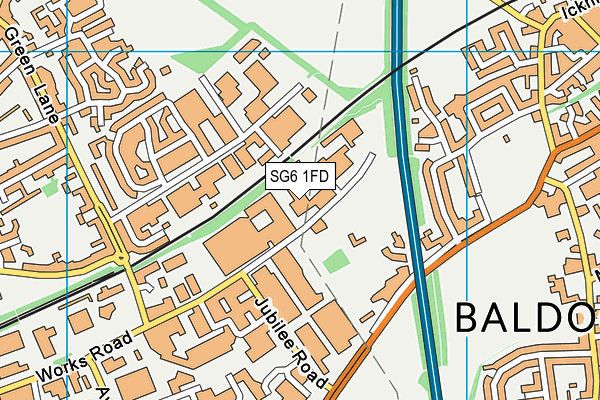 SG6 1FD map - OS VectorMap District (Ordnance Survey)